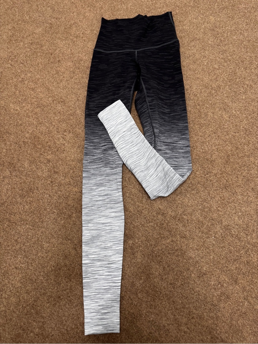 lululemon athletica Girls Black to Light Gray Ombre Leggings